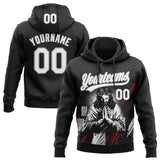 Custom Stitched Black White Gray-Red 3D Pattern Design Religion Jesus Christ Pullover Sweatshirt Hoodie