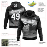 Custom Stitched Black White-Gray 3D Pattern Design Religion Praying Hands Pullover Sweatshirt Hoodie