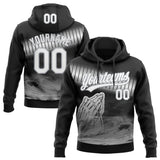 Custom Stitched Black White-Gray 3D Pattern Design Religion Praying Hands Pullover Sweatshirt Hoodie