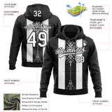 Custom Stitched Black White 3D Pattern Design Retro Medieval Pullover Sweatshirt Hoodie