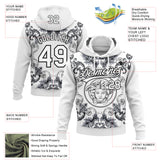 Custom Stitched White Black 3D Pattern Design Medusa Pullover Sweatshirt Hoodie