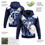 Custom Stitched Navy Light Blue-White 3D Pattern Design Religion Jesus Christ Pullover Sweatshirt Hoodie