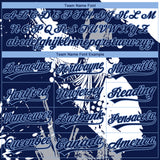 Custom Stitched Navy Light Blue-White 3D Pattern Design Religion Jesus Christ Pullover Sweatshirt Hoodie