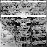 Custom Stitched Steel Gray Black-White 3D Skull Pattern Pullover Sweatshirt Hoodie