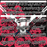 Custom Stitched Black Neon Pink-White 3D Skull Pattern Pullover Sweatshirt Hoodie