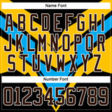 Custom Gold Brown Blue Black-White 3D Pattern Cyber Mecha E-sport Hockey Jersey