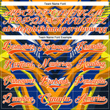 Custom Royal Orange Yellow Black-White 3D Pattern Cyber Mecha E-sport Hockey Jersey