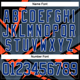 Custom Gray Royal Orange Black-White 3D Pattern Cyber Mecha E-sport Hockey Jersey