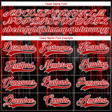 Custom Black Red Steel Gray-White 3D Pattern Dripping Splatter Hockey Lace Neck Jersey