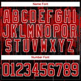 Custom Black Red Steel Gray-White 3D Pattern Dripping Splatter Hockey Lace Neck Jersey