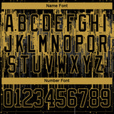 Custom Black Old Gold Steel Gray-White 3D Pattern Dripping Splatter Hockey Lace Neck Jersey