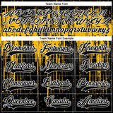 Custom Black Gold Steel Gray-White 3D Pattern Dripping Splatter Hockey Lace Neck Jersey