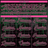 Custom Black Green Pink Steel Gray-White 3D Pattern Dripping Splatter Hockey Lace Neck Jersey