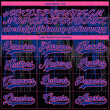 Custom Black Royal Pink Steel Gray-White 3D Pattern Dripping Splatter Hockey Lace Neck Jersey