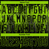 Custom Black Neon Green Steel Gray-White 3D Pattern Dripping Splatter Hockey Lace Neck Jersey