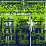 Custom Navy Neon Green-White 3D Pattern Dripping Splatter Hockey Lace Neck Jersey