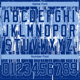 Custom Royal Light Blue-White 3D Pattern Dripping Splatter Hockey Lace Neck Jersey