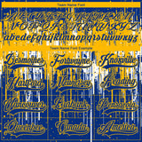 Custom Royal Gold-White 3D Pattern Dripping Splatter Hockey Lace Neck Jersey