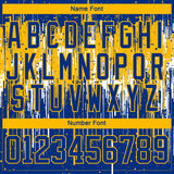 Custom Royal Gold-White 3D Pattern Dripping Splatter Hockey Lace Neck Jersey