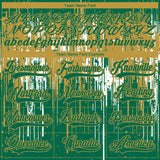 Custom Kelly Green Old Gold-White 3D Pattern Dripping Splatter Hockey Lace Neck Jersey