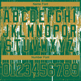 Custom Kelly Green Old Gold-White 3D Pattern Dripping Splatter Hockey Lace Neck Jersey