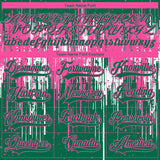 Custom Kelly Green Pink-White 3D Pattern Dripping Splatter Hockey Lace Neck Jersey
