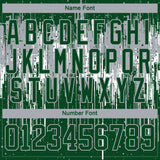 Custom Green Gray-White 3D Pattern Dripping Splatter Hockey Lace Neck Jersey