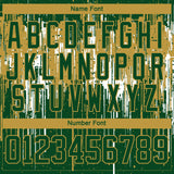 Custom Green Old Gold-White 3D Pattern Dripping Splatter Hockey Lace Neck Jersey