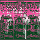 Custom Green Pink-White 3D Pattern Dripping Splatter Hockey Lace Neck Jersey