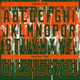 Custom Green Orange-White 3D Pattern Dripping Splatter Hockey Lace Neck Jersey