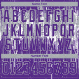 Custom Purple Gray-White 3D Pattern Dripping Splatter Hockey Lace Neck Jersey