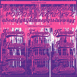 Custom Purple Pink-White 3D Pattern Dripping Splatter Hockey Lace Neck Jersey