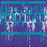 Custom Purple Teal-White 3D Pattern Dripping Splatter Hockey Lace Neck Jersey