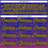 Custom Dark Purple Navy Gold Red Black-White 3D Pattern Abstract Gradient Halftone Hockey Lace Neck Jersey