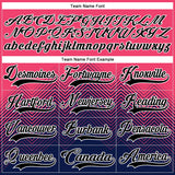 Custom Neon Pink Black Blue-White 3D Pattern Abstract Gradient Halftone Hockey Lace Neck Jersey