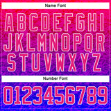 Custom Hot Pink Purple-White 3D Pattern Abstract Gradient Halftone Hockey Lace Neck Jersey