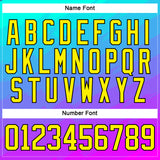 Custom Lakes Blue Light Yellow Purple Gold-Black 3D Pattern Abstract Gradient Halftone Hockey Lace Neck Jersey