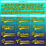 Custom Green Light Yellow Blue Black-Gold 3D Pattern Abstract Gradient Halftone Hockey Lace Neck Jersey