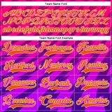 Custom Hot Pink Orange Purple Yellow-Cream 3D Pattern Abstract Gradient Halftone Hockey Lace Neck Jersey