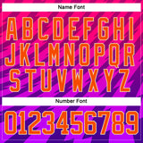 Custom Hot Pink Orange Purple Yellow-Cream 3D Pattern Abstract Gradient Halftone Hockey Lace Neck Jersey