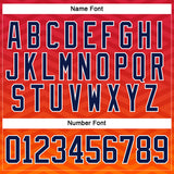 Custom Red Navy Yellow-White 3D Pattern Abstract Gradient Halftone Hockey Lace Neck Jersey
