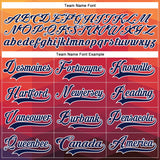 Custom Orange Navy Crimson-White 3D Pattern Abstract Gradient Halftone Hockey Lace Neck Jersey