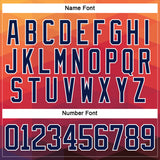 Custom Orange Navy Crimson-White 3D Pattern Abstract Gradient Halftone Hockey Lace Neck Jersey