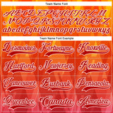 Custom Bay Orange Red Black-White 3D Pattern Abstract Gradient Halftone Hockey Lace Neck Jersey