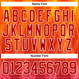 Custom Bay Orange Red Black-White 3D Pattern Abstract Gradient Halftone Hockey Lace Neck Jersey