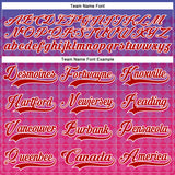Custom Purple Red Pink-White 3D Pattern Abstract Gradient Halftone Hockey Lace Neck Jersey