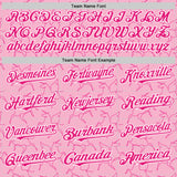 Custom Light Pink Hot Pink-White Valentine's Day Unicorn Authentic Baseball Jersey