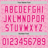 Custom Light Pink Hot Pink-White Valentine's Day Unicorn Authentic Baseball Jersey