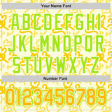 Custom Cream Gold Neon Green-White Valentine's Day Love Heart Authentic Baseball Jersey