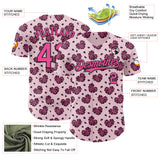 Custom Pink Black Valentine's Day Love Heart Authentic Baseball Jersey